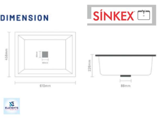 Quartz Single Bowl Kitchen Sink   (24 x 18  inches)