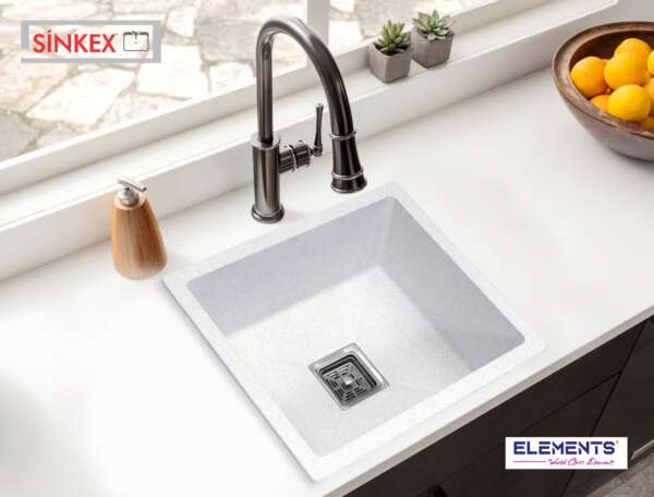 Quartz Single Bowl Kitchen Sink  ( 18x 16 x 8.5 inches)