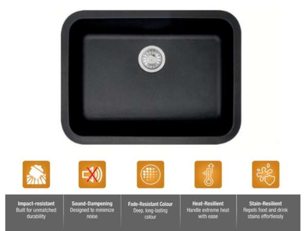 Quartz Single Bowl Kitchen Sink (31 x 19 inches)
