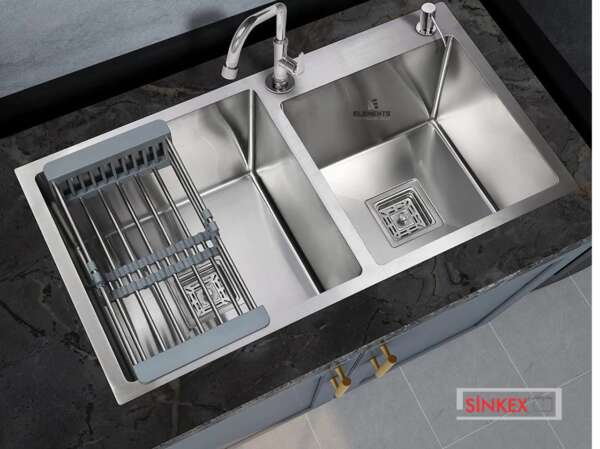 Handmade Double Bowl with  Kitchen Sink (30x18x9 inches)
