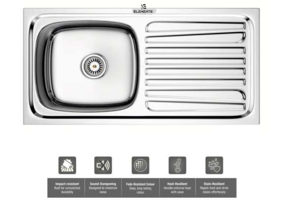 oval single Bowl with Drainboard hydraulic sinks  (37x18x8 inches)