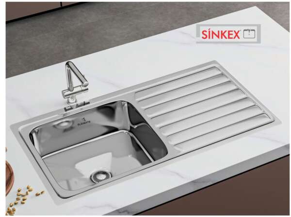 oval single Bowl with Drainboard hydraulic sinks  (37x18x8 inches)