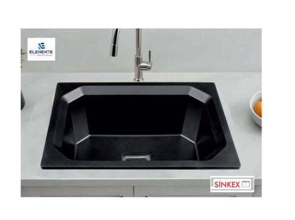  Quartz Single Bowl Kitchen Sink  (24 x 18  inches)