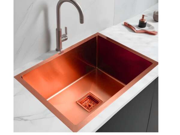 Handmade Single Bowl Rose Gold Kitchen Sink  (24x18x9  inches)