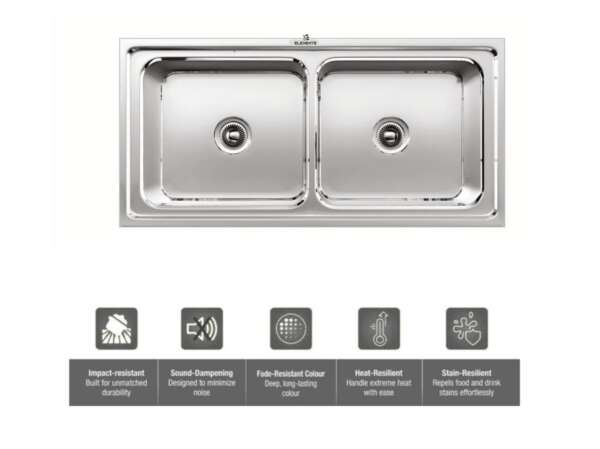 square Double Bowl with Drainboard hydraulic sinks (37x18x8  inches)