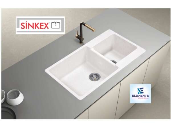 Quartz Double Bowl Kitchen Sink ( 34x19.5x8.5 inch)