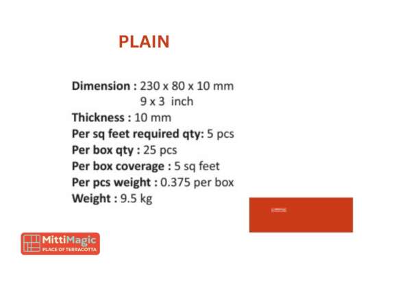 Plain  (9x3 inches)